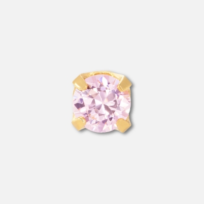 Inverness Ear Piercing Cassette Gold Plated 3mm Pink Cubic Zirconia Nouveau Beauty