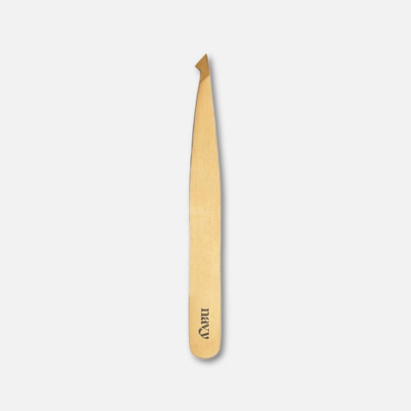 Navy Carol Angled Tweezer Nouveau Beauty
