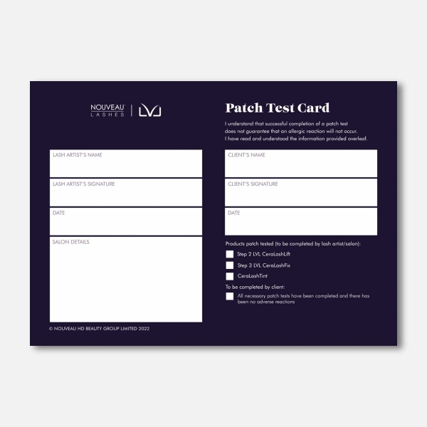 Nouveau Lashes LVL CeraLashLift System Patch Test Instructions Nouveau Beauty