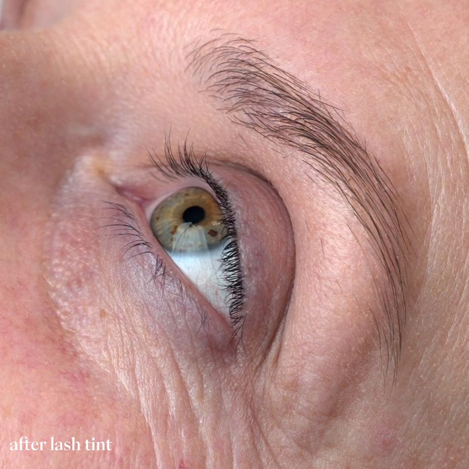 After lash tint treatment