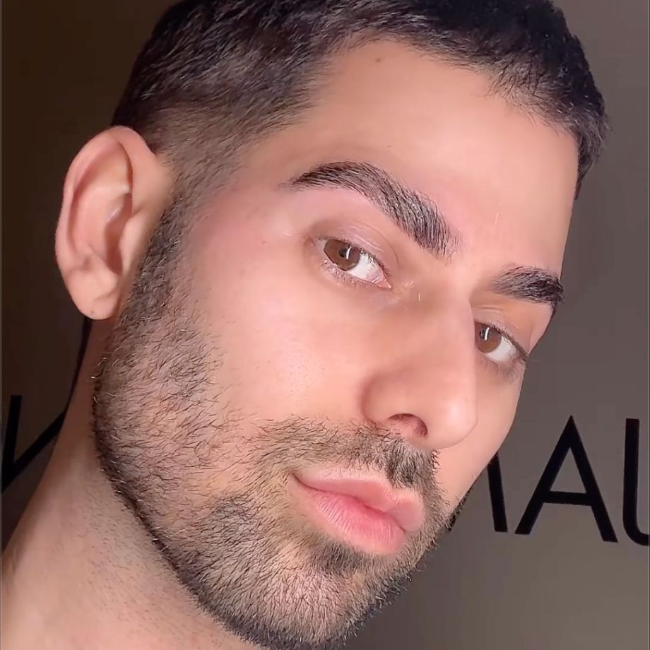 After image of male brows with airbrush hybrid brows