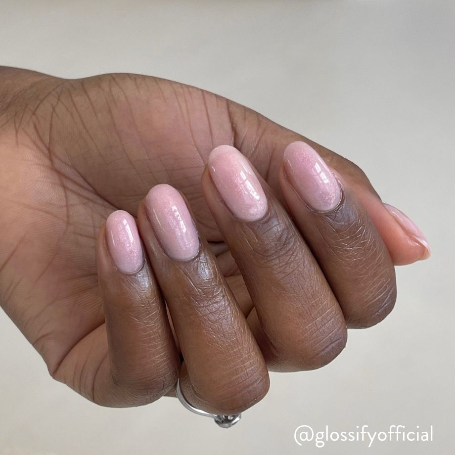 Close up of Glossify Builder Gel in Aura